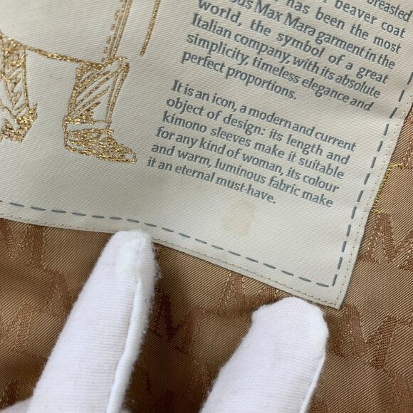 Maxmara 101801 Iconic Brown Wool Double-Breasted Belt Coat With Dust Bag 38 S - Picture 8 of 12